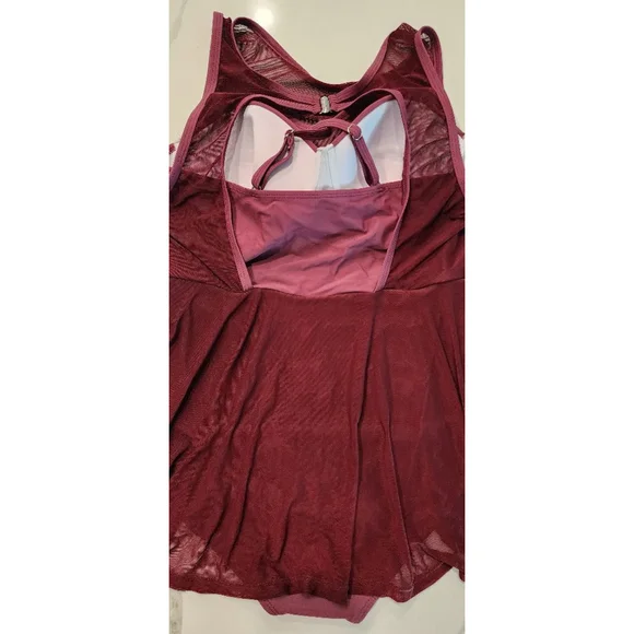 Torrid Underwire Long Mesh Overlay Swim Dress With Brief Violet XL - Picture 5 of 11